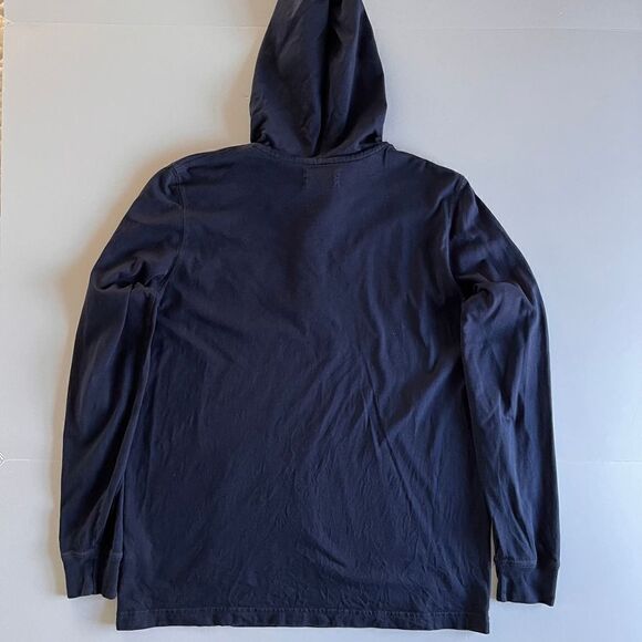 Psycho Bunny Men's Long Sleeve Placket Hoodie in Navy Pima Cotton Size Small EUC - Picture 3 of 8